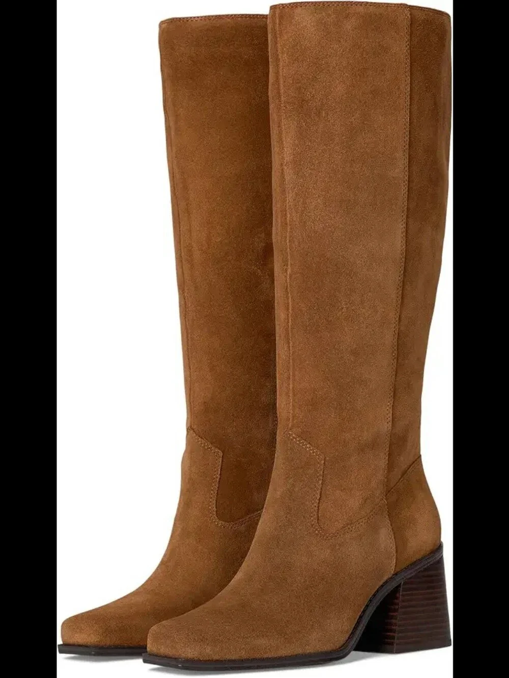 Vince Camuto Sangeti Extra Wide Calf Stacked Heel Knee High Boot Brown W 11